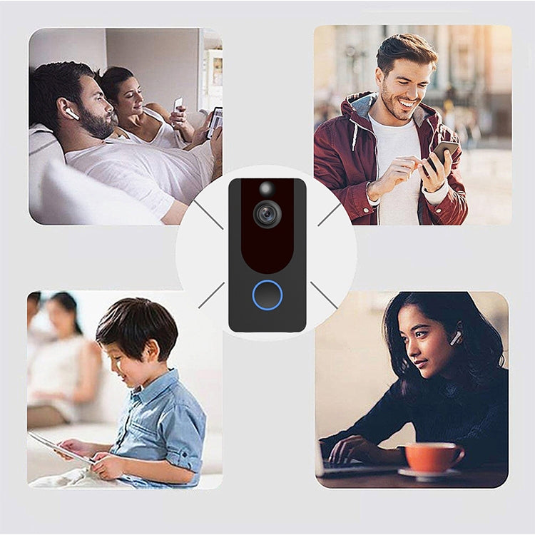 V7 1080P Full HD Weather Resistant WiFi Security Home Monitor Intercom Smart Phone Video Doorbell, Support Two-way Audio, PIR Motion Detection, Night Vision V7 1080P Full HD Weather Resistant WiFi Security Home Monitor Intercom Smart Phone Video Doorbell, Support Two-way Audio, PIR Motion Detection, Night Vision